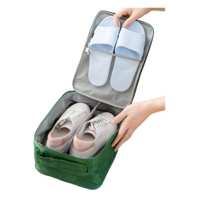 China Multifunctional Outdoor Custom Logo Printed Waterproof Travel Shoe Storage Zipper Shoes Bag Organizer for sale