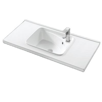 China Good Design Easy Clean Large Size Bathroom Ceramic Sink For Luxury Design Cabinet Vanity Top for sale