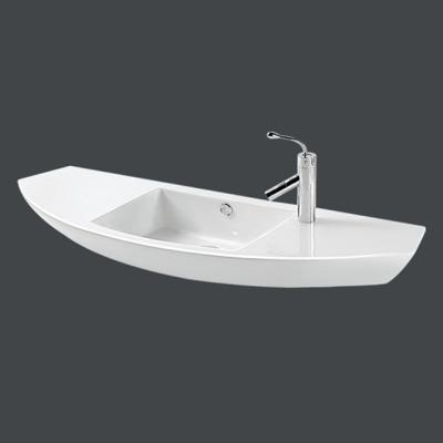 China Easy Clean Modern Type Rectangular Ceramic Vessel Boat Sailboat Basin Bathroom Cabinet Sink Ceramic Counter Top Wash Basin for sale