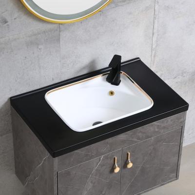 China Quality Guaranteed Bathroom Vanity Cabinet Bathroom Ceramic Sink Easy Clean Black Modern Sink Basin Basin for sale