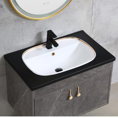 China Small Size Ceramic Hand Wash Basin Hotel W.C Hole Sink Edge Single Durable Clean Easy Cabinet Medium Wash Basin for sale