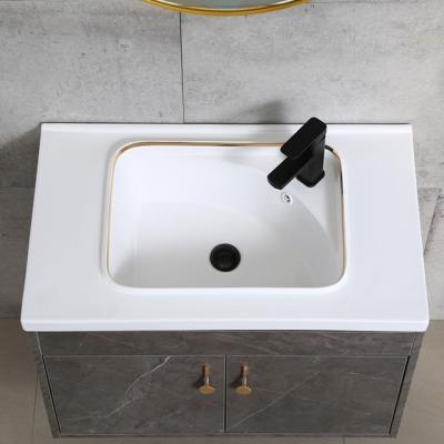 China Easy Clean Sanitary Ware Bathroom Wash Sink Rectangular Luxury Wash Sink Cabinet In Cabinet for sale