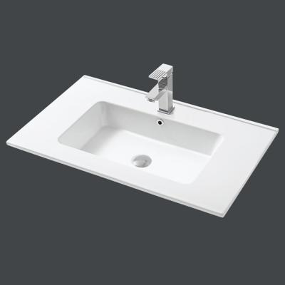 China Best Clean Easy Selling Hot Rectangular Ceramic Hand Wash Basin Cabinet Basin Bathroom Wash Sink Countertop for sale