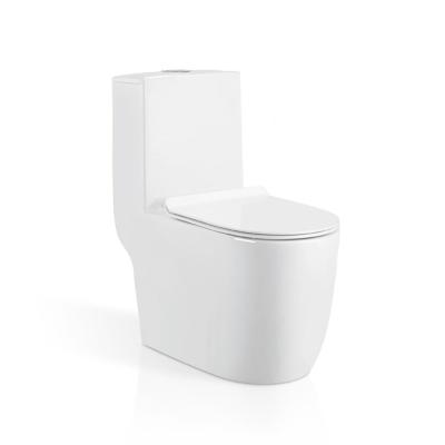 China China Factory Classic Design White Sandstone Double-flush Round Siphonic Vitreous One Piece Toilet for sale