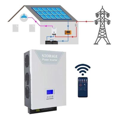 China Solar Power System Home Solar photovoltaic Off Grid On Grid Tied integrated energy storage inverter 5000W single-phase water pump inverter 48v 96v for sale