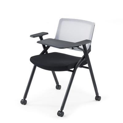 China Hot Selling High Quality Fixed Height School Office Meeting Conference Training Chair With Wheels And Pad Table for sale