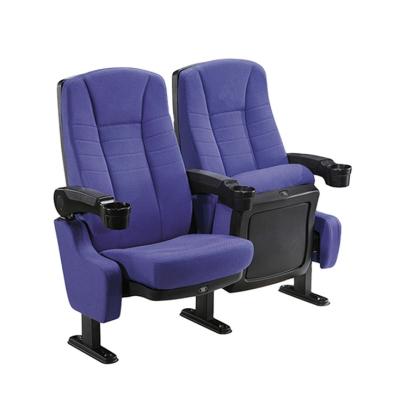 China Modern Custom Purple Fabric Folding Movie Theater Luxury Movie Theater Seats Seating Chairs With Armrest Cupholder for sale