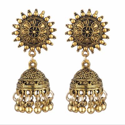 China New Ethnic Style Exaggerated Bird Flower Lead Free Nickel Free Hot-selling Teardrop Shaped Alloy Tassel Earrings for sale