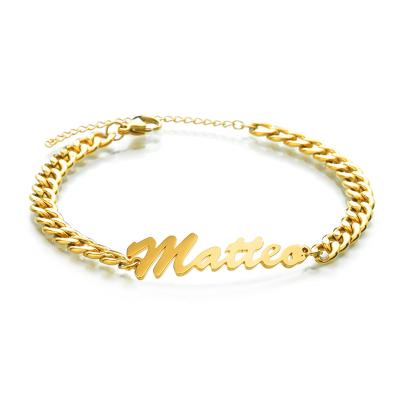 China 316L FASHIONABLE Personalized Personalized Custom Anklet Letter Name Bracelet Stainless Steel DIY Name Plate Anklet Custom Bracelet for sale