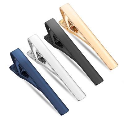 China Stainless Steel Personality Simple Metal Structure 58*6mm Bar Copper Strong Blank Tie Clip For Men for sale