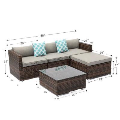 China Contemporary Outdoor Rattan Outdoor Furniture Garden Patio Furniture Set for sale