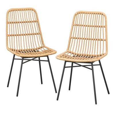 China New Style Modern Hot Selling Good Quality Rattan 2 Set Dining Chairs And Tea Table Outdoor Garden Chair for sale