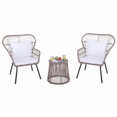 China Contemporary Garden Furniture Patio Furniture Set Outdoor Polyethylene Wicker (PE) 2 - Person Seating Group With Cushions for sale