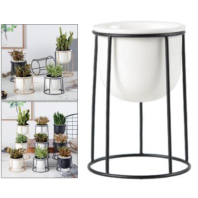 China All Nordic succulent flower pot with iron stand small planter for home indoor for sale