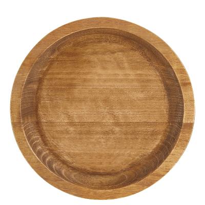 China Hot selling wooden round trays Europe paulownia home and hotel food decorative wooden trays home decoration for sale