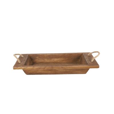 China Europe woodenTray serving rectangle for home and hotel decoration high quality at factory price with handle for sale