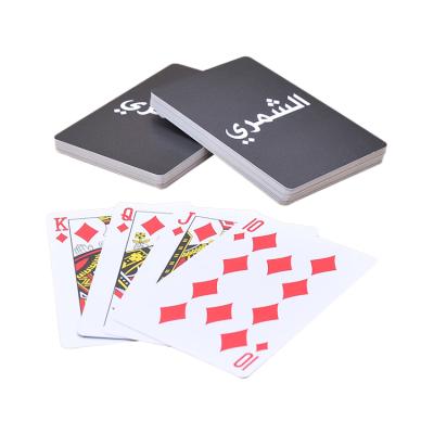 China Plastic Professional Custom Printed Poker Black Paper Playing Cards for sale