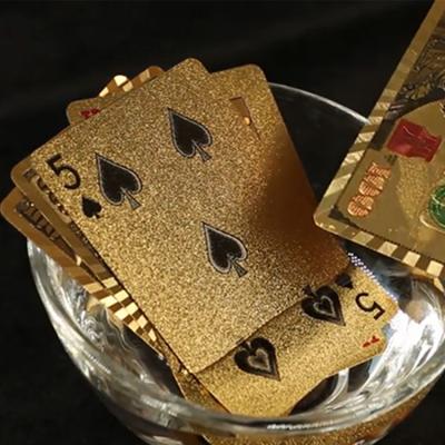 China Wholesale Plastic High Quality Card Custom Gold Foil Playing Card Gold Foil Plated Playing Cards for sale