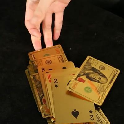 China Business Promotion Gift 24k 999.9 Plastic Custom Gold Playing Cards Playing Card for sale