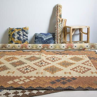 China Stain Resistant KILIM Opens Nordic Simple Style Wool Living Room Bedroom Handwoven Carpet for sale