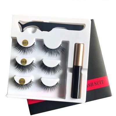 China Package 5D Suit New Style Eyeliner False Eyelash Magnetic Eyelash 3Pairs Magnetic Liquid Magnetic Suit Good Quality Tapered/Natural/Mega Crisscross/Volume for sale