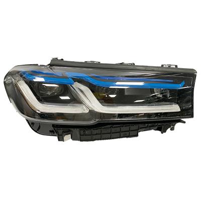 China Palstic Original Used With Blue Bar 2020 G30 530i 500i Headlight Assembly For 2021 BMW G38 ​​LED Headlights for sale