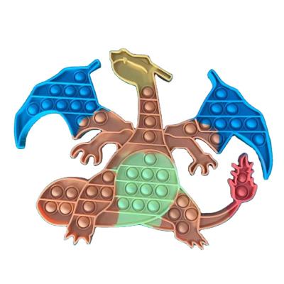 China Silicone Pushing Noise Bubble Bustle Toy Dinosaur Sensory Charizard For Kids, Silicone Bustle Person Toy Giant Stress Reliever Ball Kit for sale