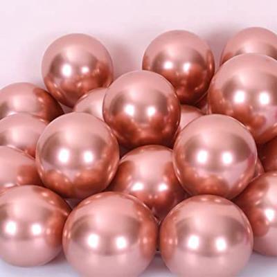 China Decoration 2022 new popular Chrome Rose Gold Balloons Party Decoration 100 PCs, Rose Gold Thick Metallic Balloon for fiesta wedding for sale