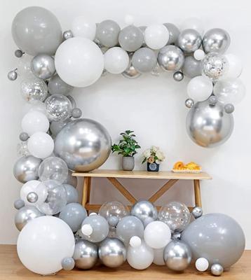 China Party Decoration 2022 New 100 Pcs Color Gray Balloons, Gray Balloon Garland Arch Kit, 12 Inch Bridal Shower Balloon Kit for sale