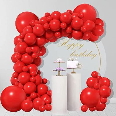 China Red latex balloon 5 10 12 18 inch, red balloon garland kit, red confetti balloons for birthday wedding anniversary for sale