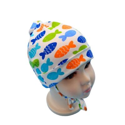 China Jacquard patterns color fish shape printing cute gorros de invierno kids winter wool knitted hats à venda