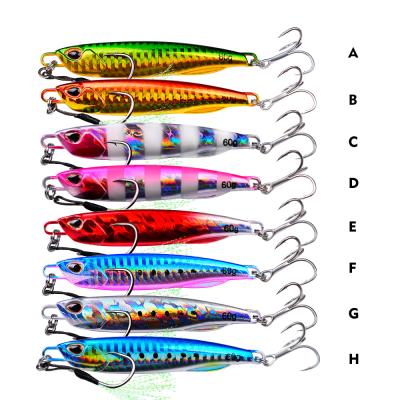 China Professional Manufacturer Metal Minnow Jig Metal Lure Trolling Fishing Hard Lures with Treble Hook for sale