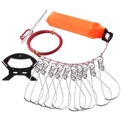 China Stainless Steel Fish Handle Stainless Steel Lock Buckle Fish Lock Fishing Belt Fishing Stringer Ropes Fishing Tools for sale