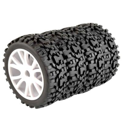 China RC Hobby 4PCS RC 1/8 Scale 12 Spoke Wheel Edges Rubber Tires Bewitch 17mm For Off Road Buggy Parts for sale