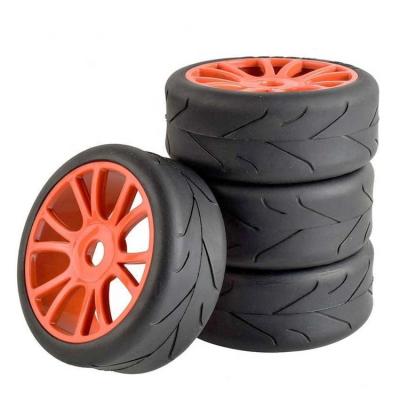 China RC Model 4Pcs RC 1/8 Rubber Tires and Plastic Wheel Rims for RC 1/8 Buggy Off Road Car for sale