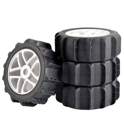 China 4 PCS RC 1/8 Paddle Buggy Tires Hub 17 Mm Tire For Snow Sand Master Off Road Car J-7 for sale