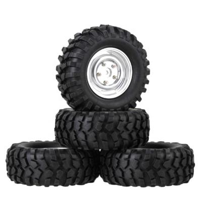 China RC Hobby 12mm Hex Wheel Aluminum Rims with Screws and Rubber Tires Tires for RC 1:10 Racing Rock Crawler Car for sale