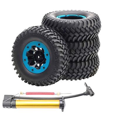 China Vehicles & Remote Control Toys 1.9 Inch OD 100mm Off Road Rubber Tire and 10-Holes Plastic Rim 12mm Hex Hub Beadlock for 1/10 RC Crawler Truck for sale