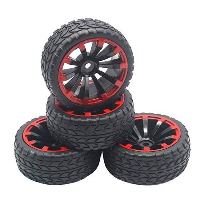 China Vehicles & Remote Control Toys 4PCS 12mm Hex Wheel Rims and Rubber Tires Set Compatible with HSP Redcat HPI Tamiya 1/10 RC On-Road Traveling Drift Car for sale