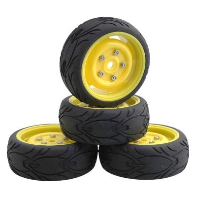 China 1:10 RC On-Road Racing Car RC Fish Scale Model Rubber Tires and Plastic Wheel Rims for 1/10 RC On-Road Racing Car Pack of 4 for sale