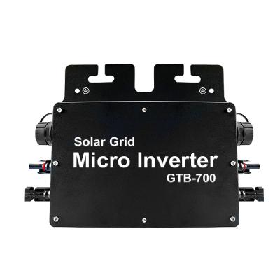 China Power System Home GTB Solar Micro Solar Inverter IP65 700W 20-50v DC To AC Inverter Solar Panel Micro System Grid Connected for sale