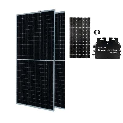 China 600W Grid Tied Inverter Solar Power System Miniature Solar Home GTB WVC Waterproof With WiFi MPPT Solar Panel 300W Monocrystal Power Generation Panel for sale