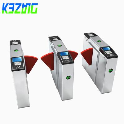 China 1.2mm SUS 304 Hailine Access Control System OEM/ODM Biometric Face Recognition Flap Barrier Turnstile Gate Access Control with RFID Card Reader for sale