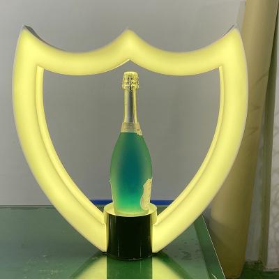 China Highlight for your Acrylic Bottle Shape Bottle Display or Bar LED Shield Wine Rack with Custom Logo for sale