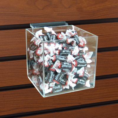 China Clear Slatwall Perspex Candy Box Dispenser Acrylic Candy Bin Display AD97002 for sale