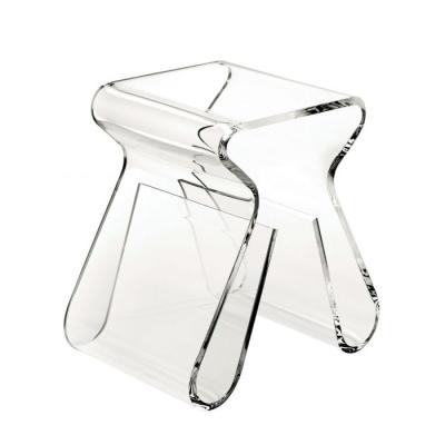 China Plexiwood Modern Transparent Acrylic Stool Side Table Magazine Rack A80014 for sale