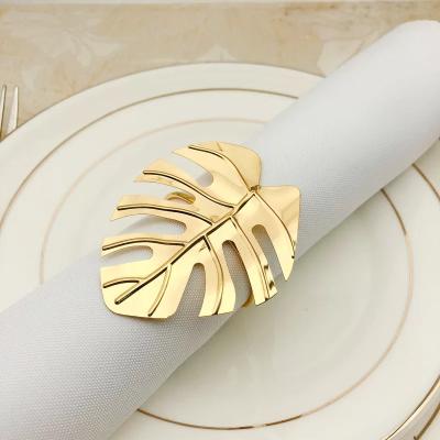 China Iron Hotel Napkin Ring Turtle Leaf Green Leaf Napkin Circle Wedding Dinner Hawaiian Napkin Rings for sale