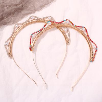 China Wholesale Rhinestone Headband Fashion Women's Bling Headband Girls Beads Head Bands Hair Accessories for sale