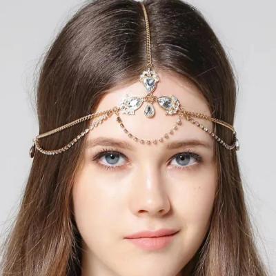 China Fashion Rhinestone Headpiece Fashion Crystal Water Drop Jewelry Hair Accessories Headband Bridal Wedding for sale