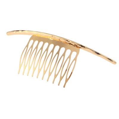 China Fashion Girl Ladies Party Engagement Gold Metal Women Hair Decoration Accessories Hair Comb Zinc Alloy Hair Clip for sale